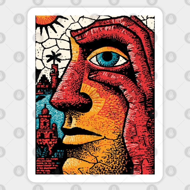 The Inner Citadel | Surreal Art of the Human Mind Sticker by TuncGK